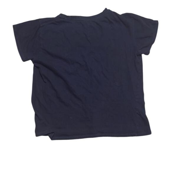 XS Brisco Brands Tee – Navy Celestial Sun Moon Cropped Graphic - Picture 2 of 5